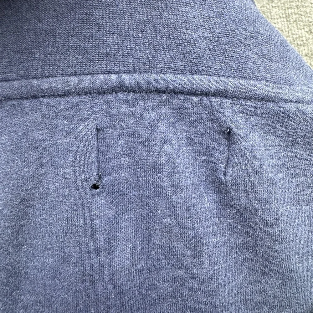 Vtg Polo Ralph Lauren Sweater Men's Sz 4XB Blue 1/4 Zip Pullover Logo‎ *Hole*